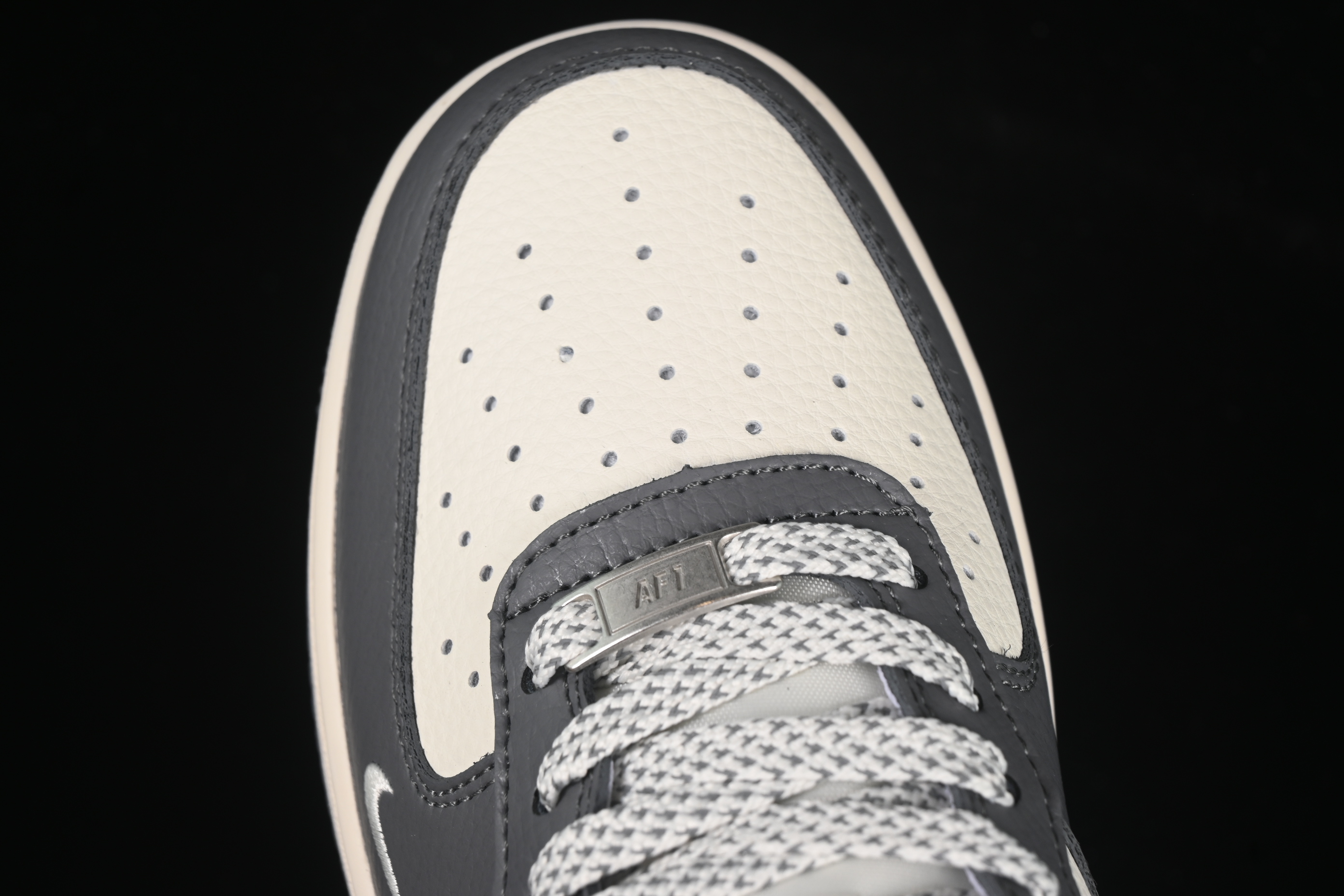 Nike Air Force 1 '07 Low Stussy Collaboration Light Grey Sky Blue Swoosh Casual Sneakers - XS1958-574