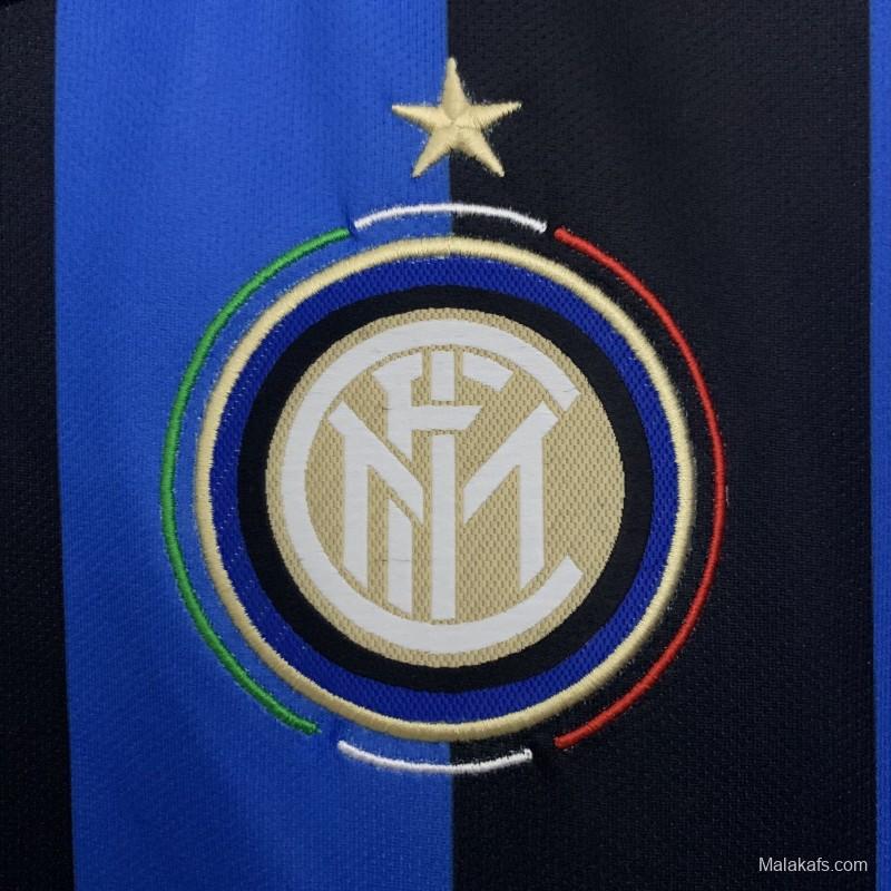 09/10 Retro Inter Milan Long Sleeves Champions League Edition Home Jersey