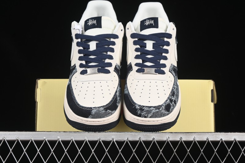 Nike Air Force 1 '07 Low Stussy Collaboration Retro Denim Casual Sneakers - XS1958-578