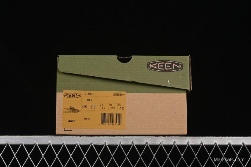 Keen Uneek Flat-M Woven Elastic Strap Outdoor Water Sports Sandals - 1014097 RED