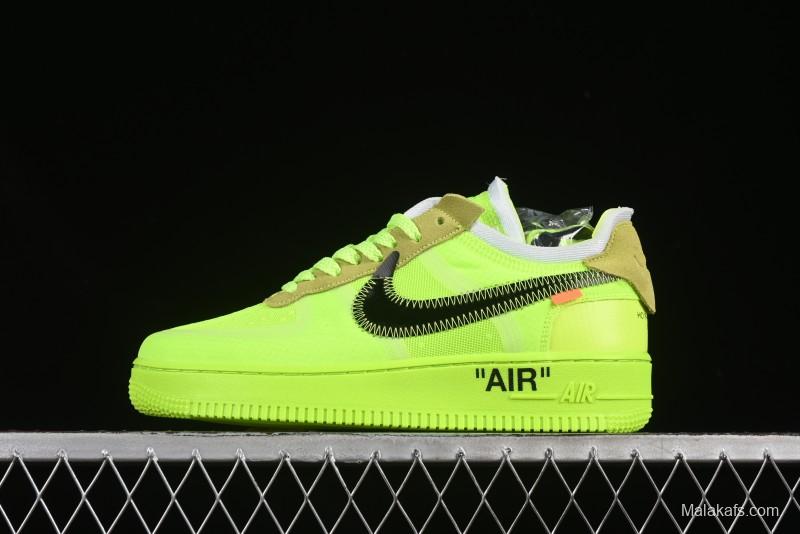 Nike Off White x Air Force 1 Low OW Collaboration Transparent Yellow Sneakers - AO4606-700