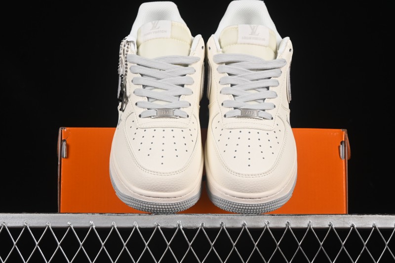 Nike Air Force 1 '07 Low LV Collaboration Grey Denim Swoosh Casual Sneakers - XX3168-135