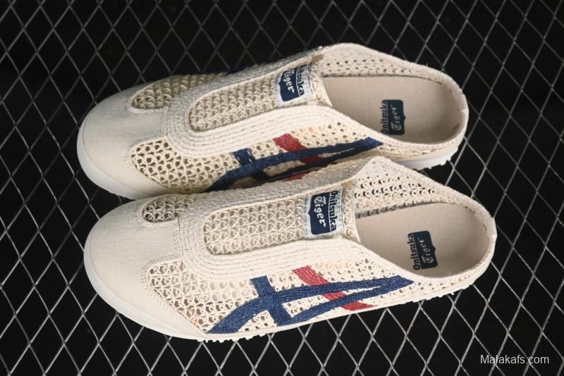 Onitsuka Tiger Mexico 66 Sabot Slip-On Sneakers with Breathable Mesh Upper - 1183C123-100