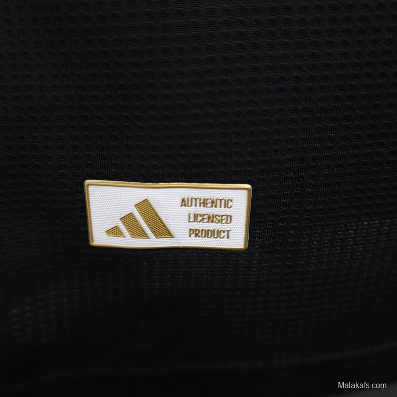 Player Version 2025 Algeria Black with White Arabic Sponsor Jersey