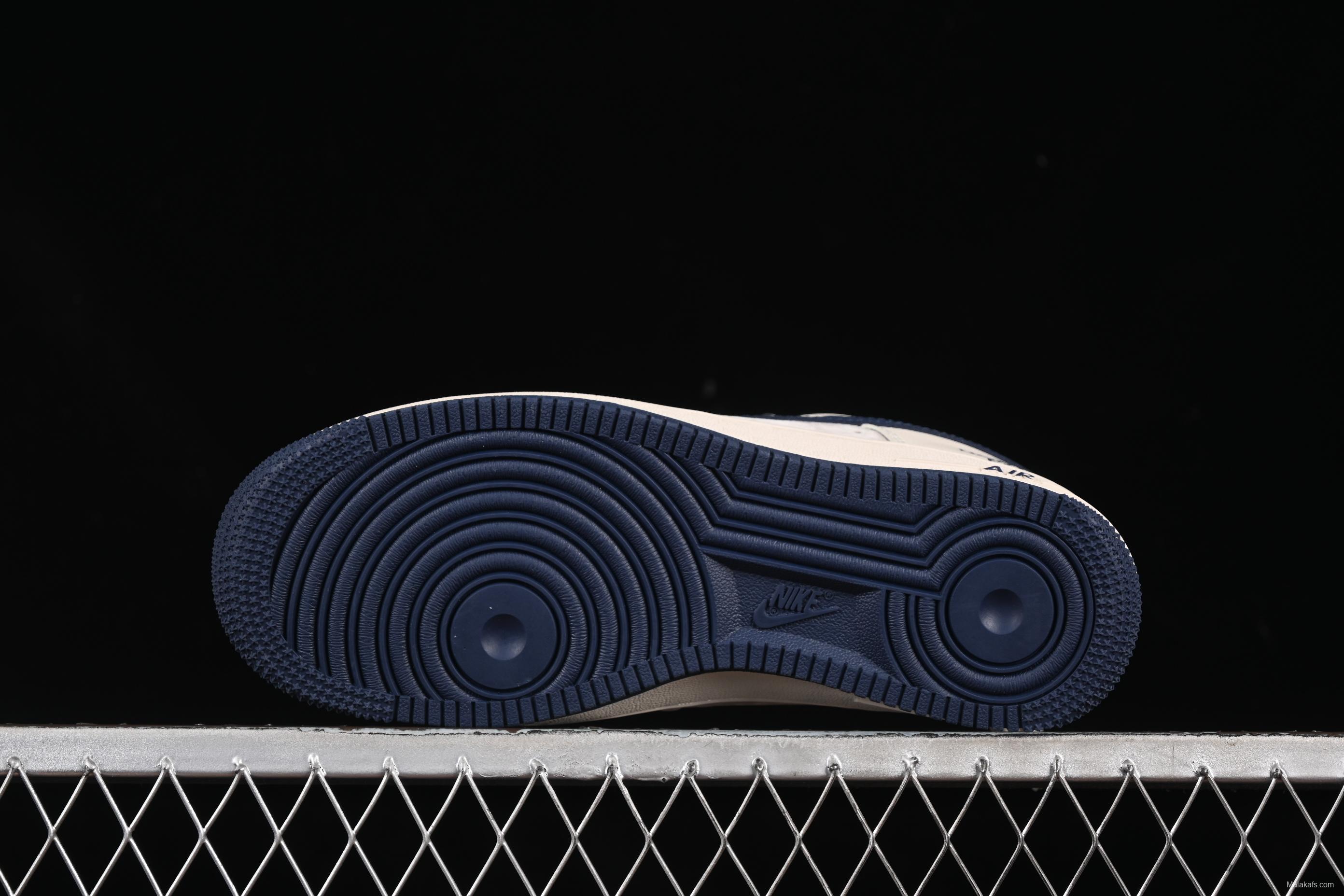 Nike Air Force 1 '07 Low The North Face Collaboration Red Heel Navy Blue Casual Sneakers - XX3168-133