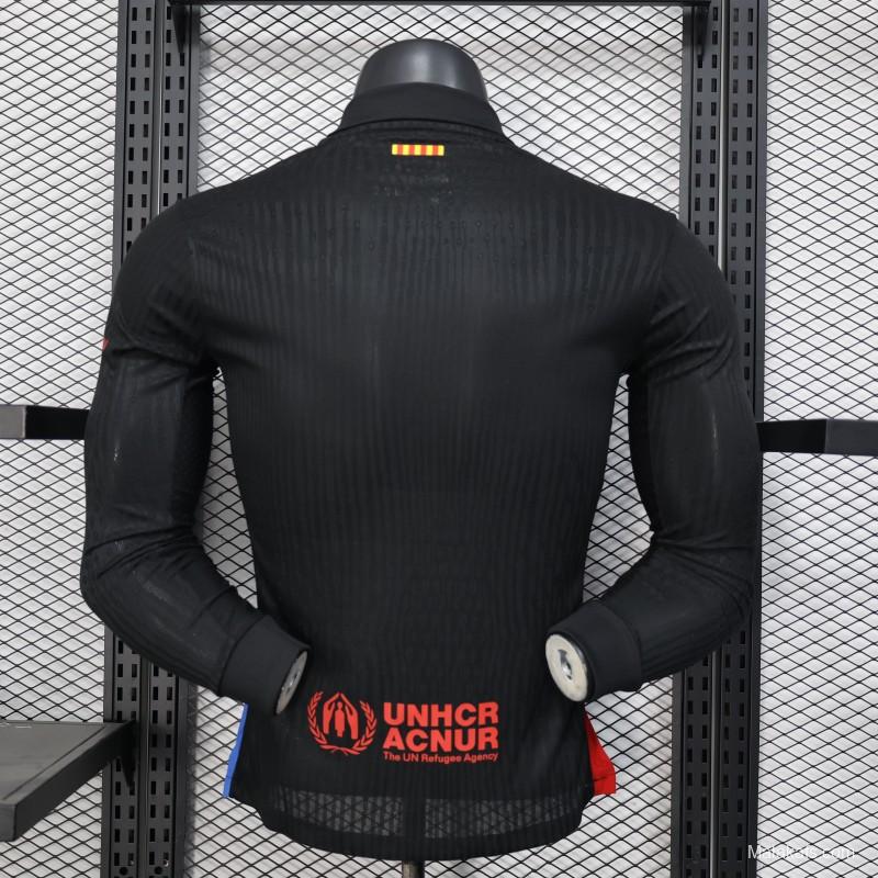 Player Version 24/25 Barcelona x Travis Scott Away Black Jersey With Red Sponsor