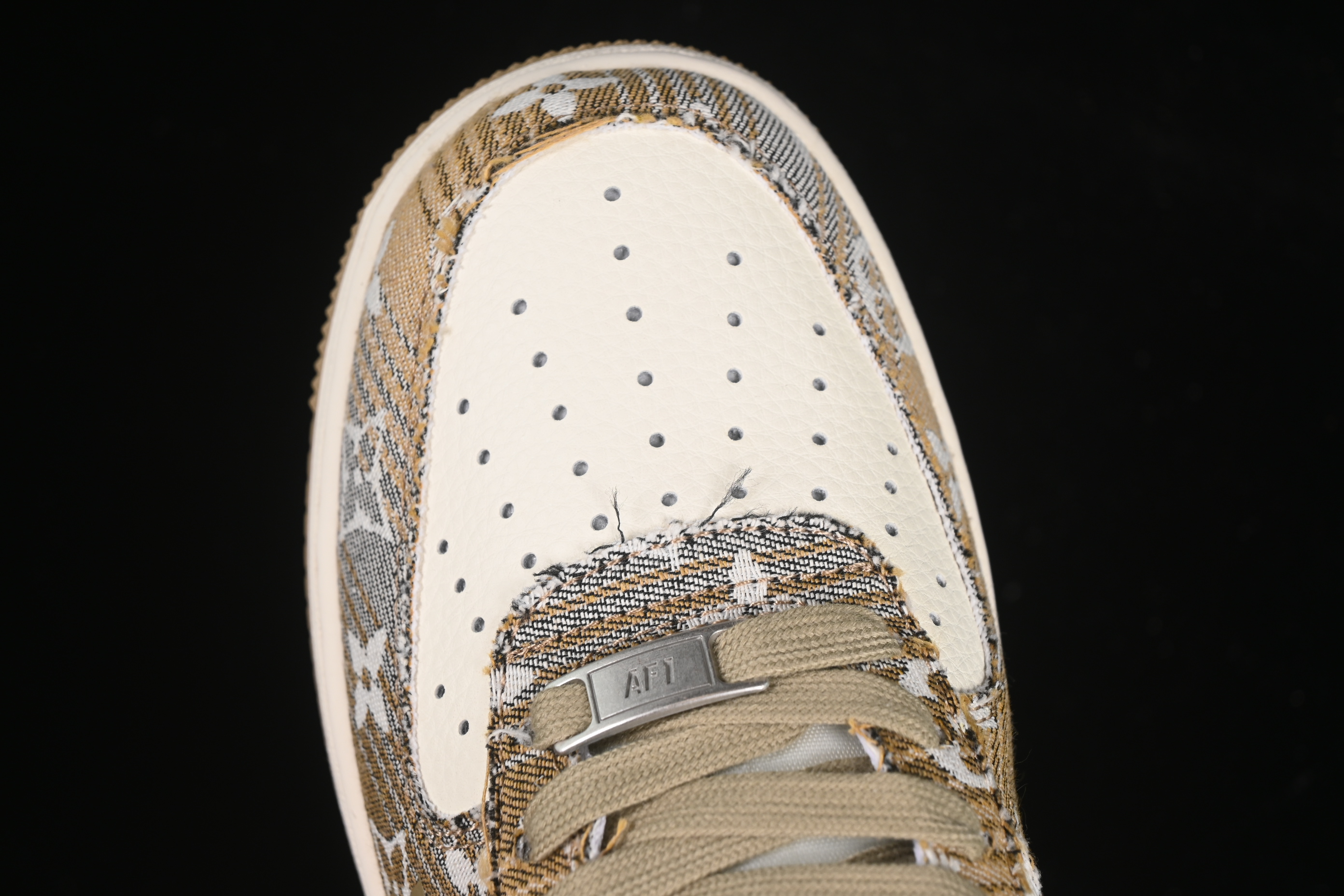 Nike Air Force 1'07 Low LV Collaboration Khaki Print Denim Casual Sneakers - XS1958-582