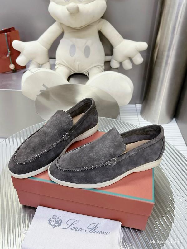 2024 Unisex Le Parmentier Grey Suede Loafers MJ00270