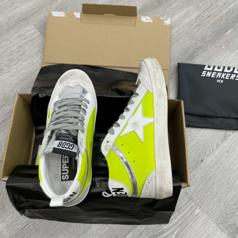2024 Unisex GGDB Yellow White Leather Suede High Top Sneakers MJ00300
