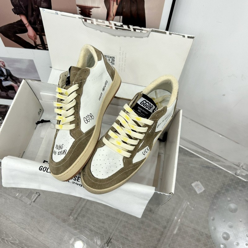 2024 Unisex GGDB White Olive Suede Leather Sneakers MJ00260