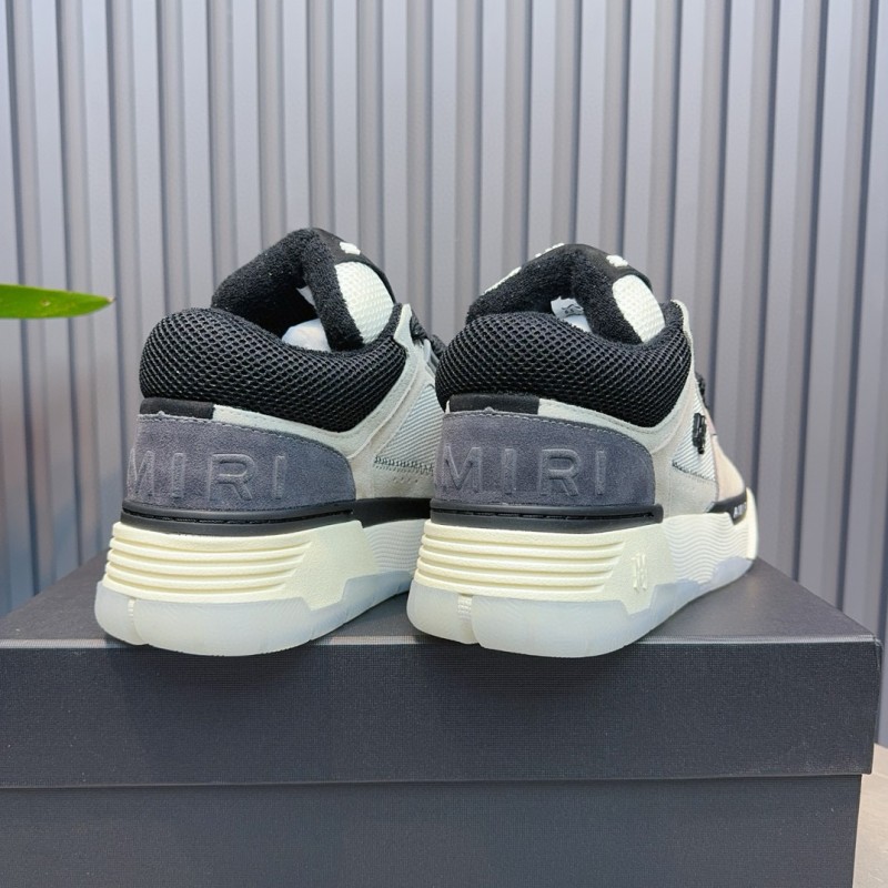 2024 Unisex Amiri Black White Grey Leather Mesh Sneakers MJ00360