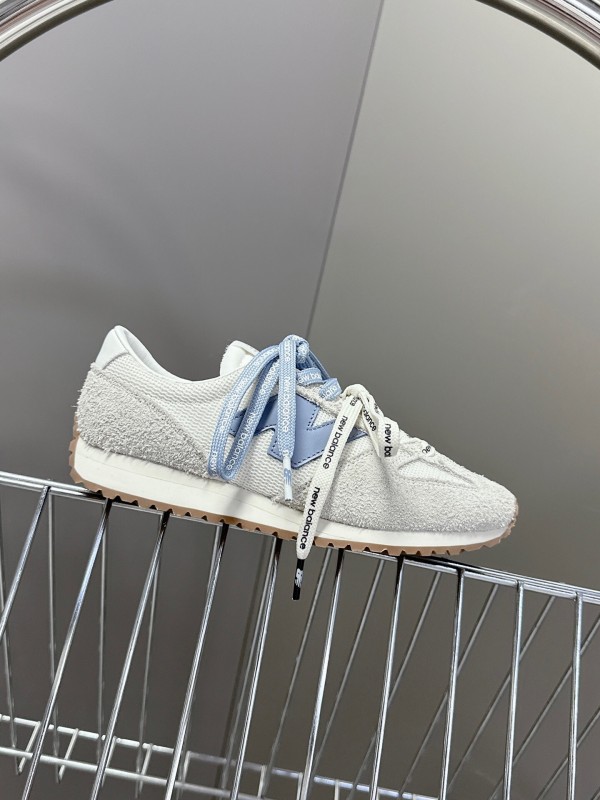 2025 Unisex New Balance Grey White Mesh Suede Running Sneakers