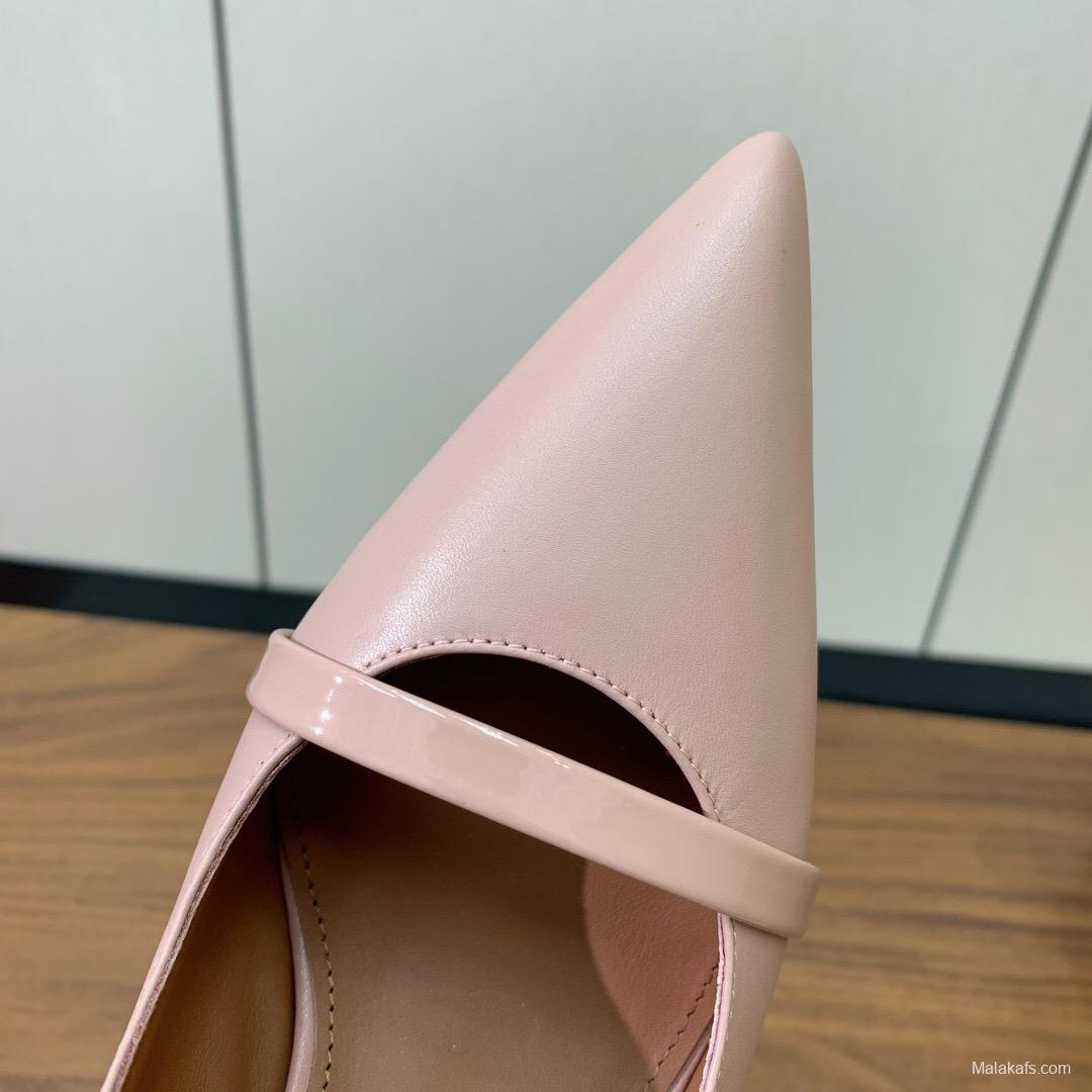 2025 Women Malone Souliers Pink Leather Mid Heel