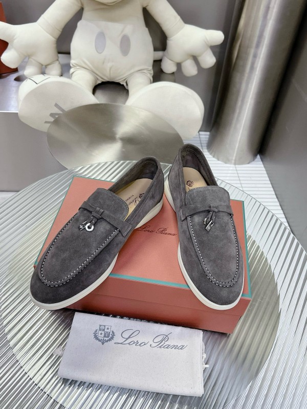 2024 Unisex Le Parmentier Gray Suede Loafers MJ00270