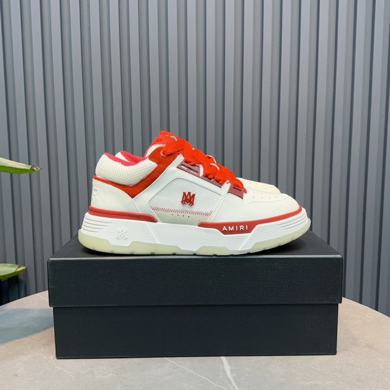 2024 Unisex Amiri White Red Leather Sneakers MJ00360