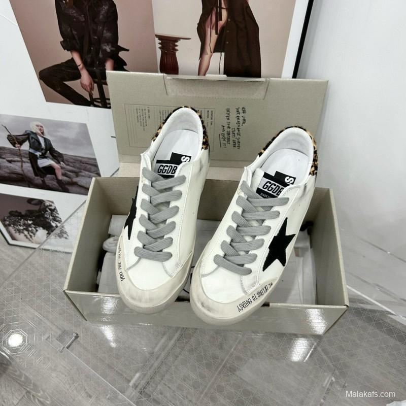 2025 Women GGDB White Black Leather Sneakers LY00360