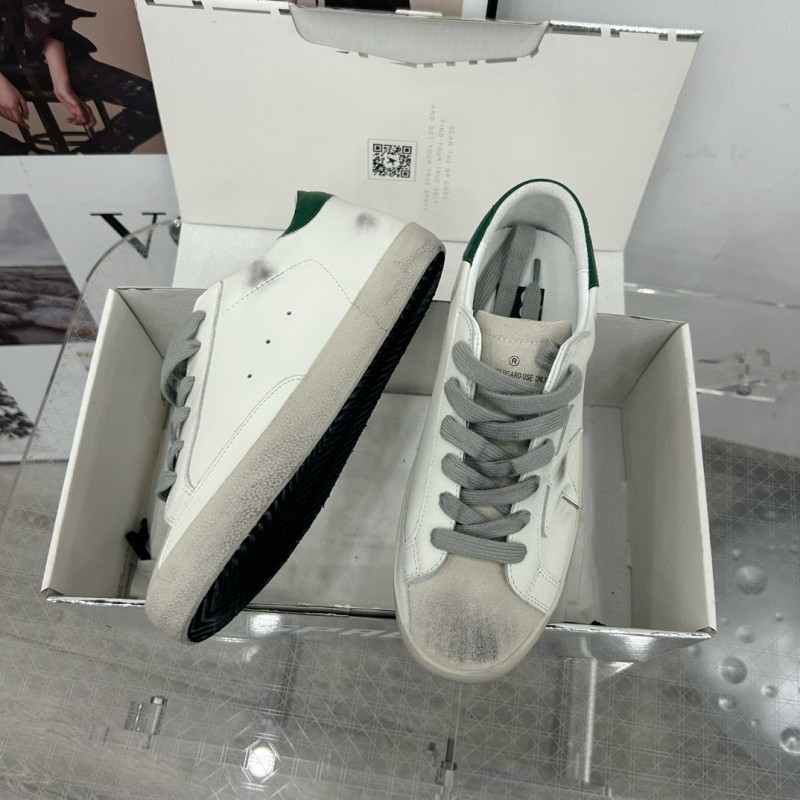 2025 Unisex GGDB White Green Leather Sneakers