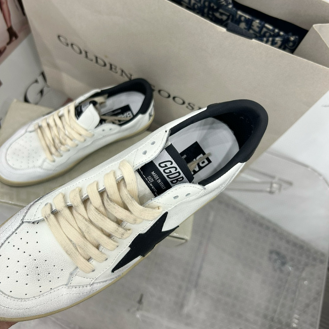 2024 Unisex GGDB White Black Leather Low Top Sneakers MJ00260