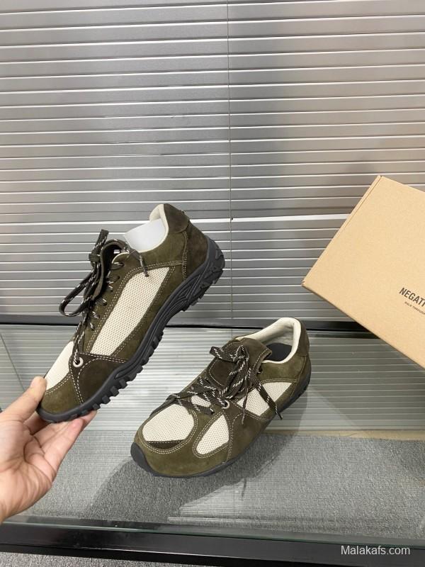 2025 Unisex Puma Brown White Silk Oxford Leather Sneakers KFY00280