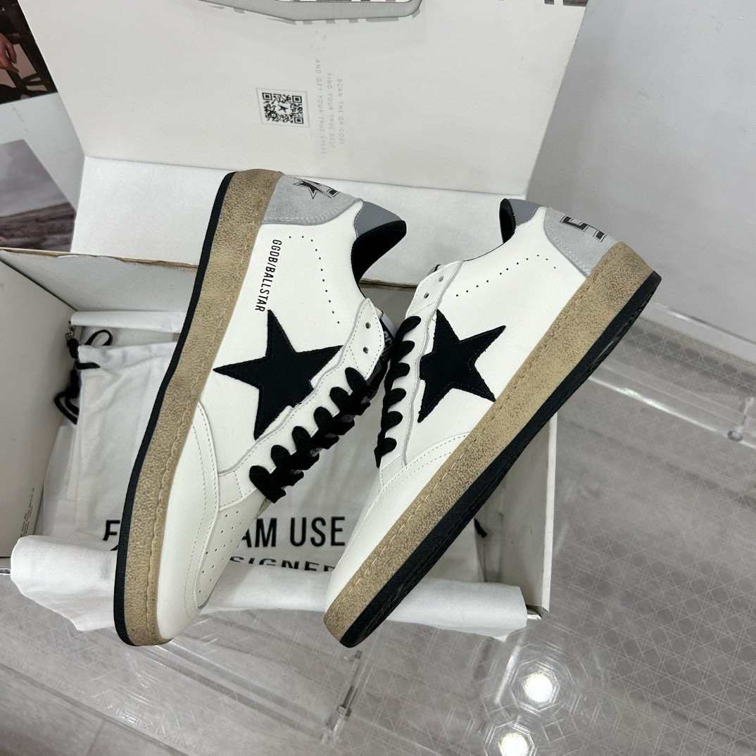 2024 Unisex GGDB White Black Leather Sneakers MJ00260