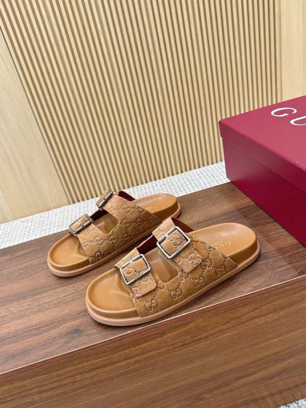 2025 Women Gucci Beige Leather Sandals LY00260