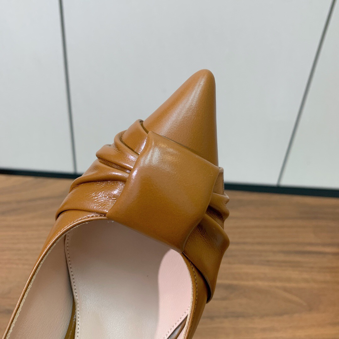 2025 Women Gianvito Rossi Brown Leather High Heels KFY00300