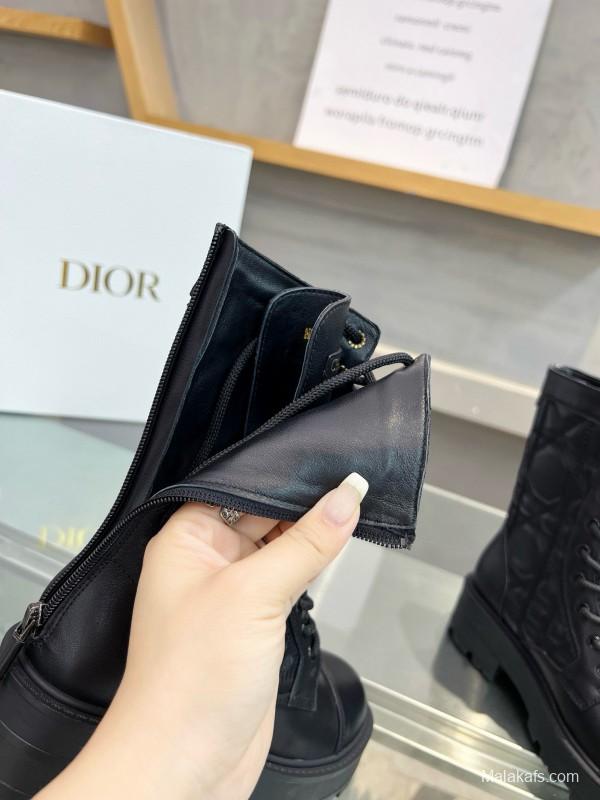 2024 Women Dior black leather boots MJ00430