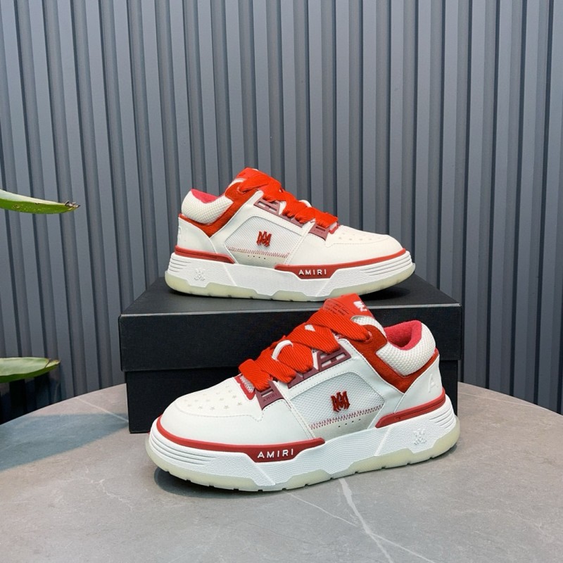 2024 Unisex Amiri White Red Leather Sneakers MJ00360
