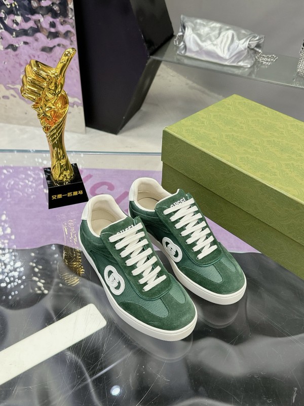 2024 Unisex Gucci Green Imported Suede Leather Sneakers MJ00310