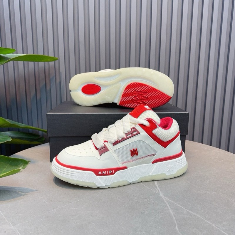 2024 Unisex Amiri White Red Leather Sneakers MJ00360