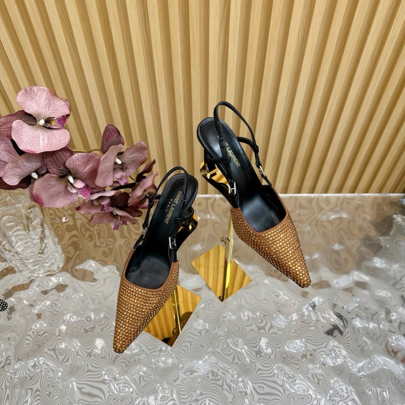 2024 Women Yves Saint Laurent Brown Leather High Heels