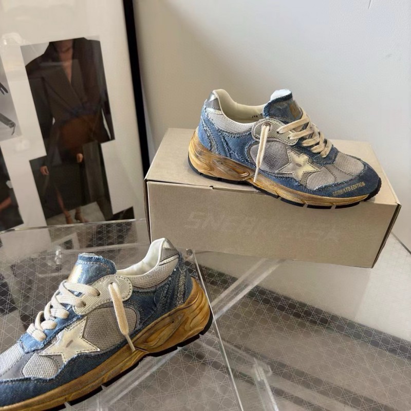 2024 Unisex GGDB Grey Blue Mesh Suede Sneakers