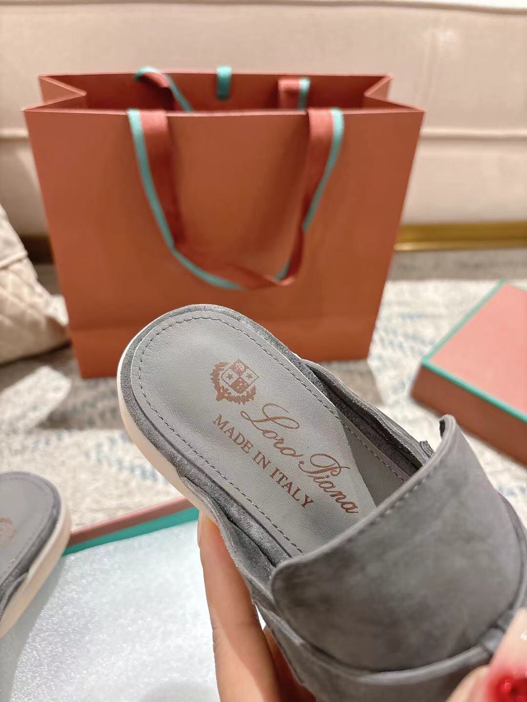 2025 Slippers LP Grey Suede Slippers
