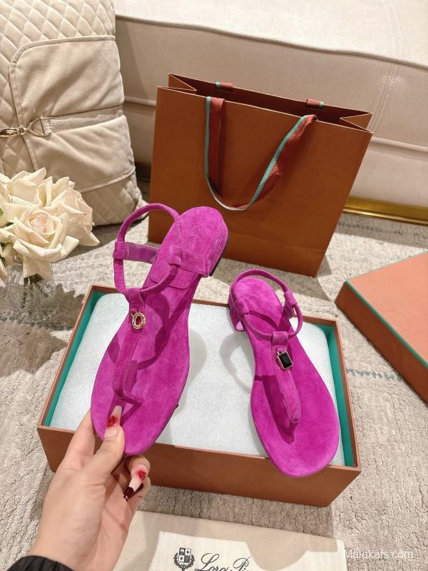 2025 Women LP Fuchsia Suede Sandals LY00250