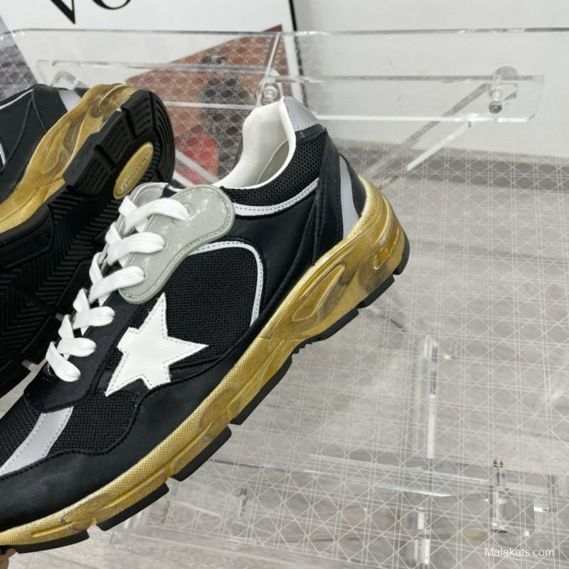 2024 Unisex GGDB Black White Grey Mesh Leather Sneakers