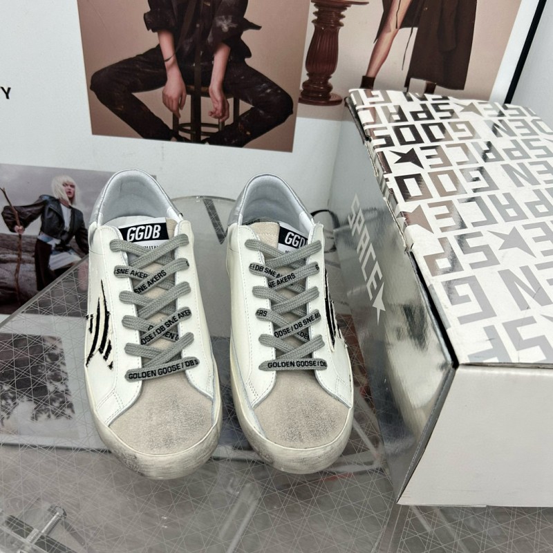 2025 Women GGDB White Black Leather Suede Sneakers