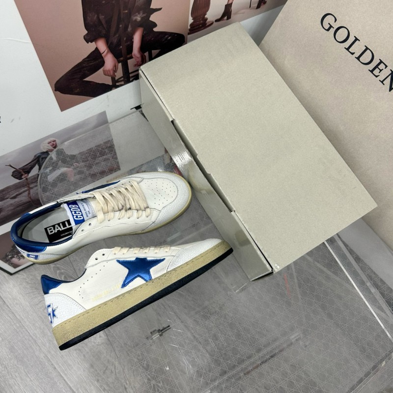2024 Unisex GGDB White Blue Leather Sneakers MJ00260