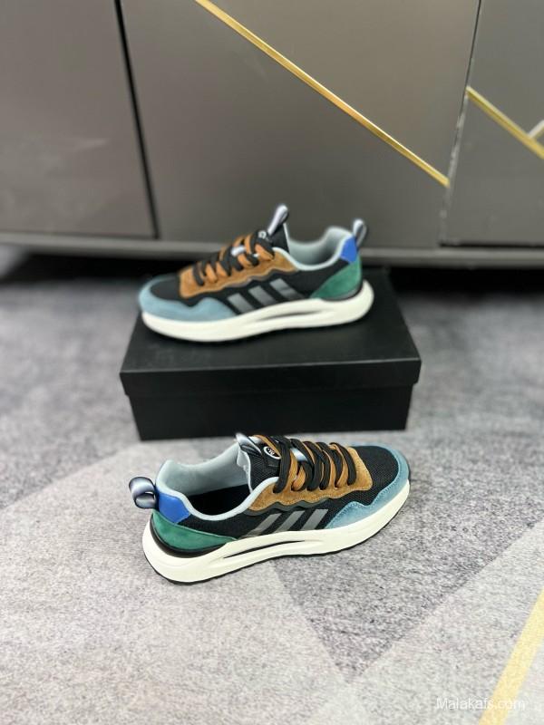 2024 Men Armani black brown blue green leather mesh sneakers MJ00230