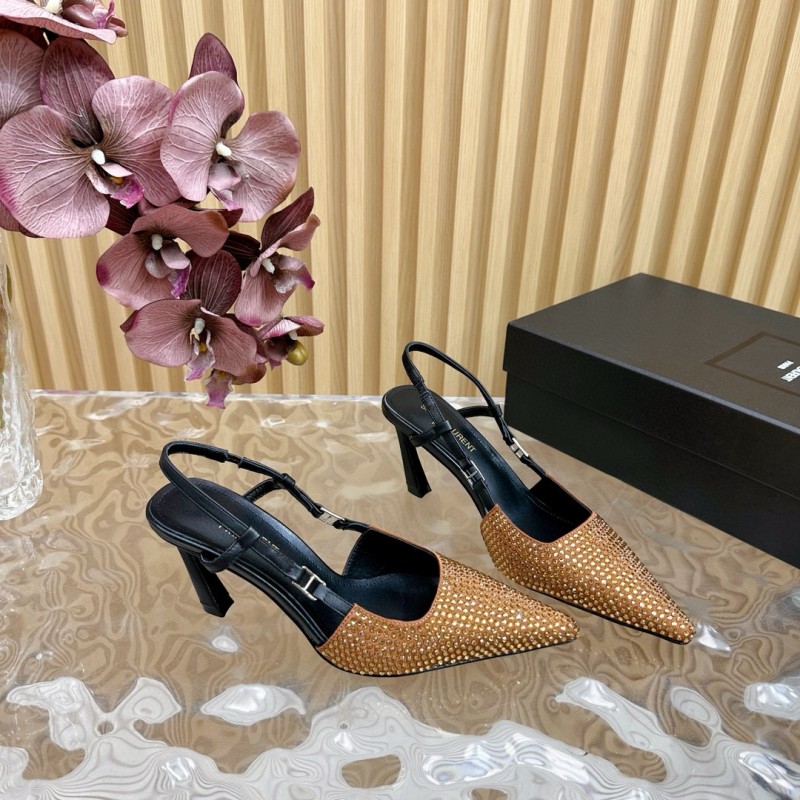 2024 Women Yves Saint Laurent Brown Leather High Heels