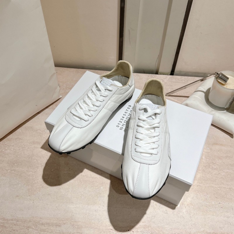 2025 Women MM6 White Leather Sneakers