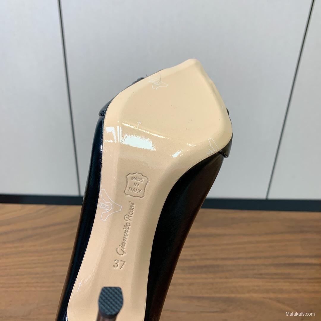 2025 Women Gianvito Rossi Black Leather High Heel KFY00300