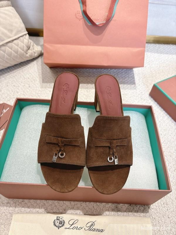 2025 Women LP Brown Suede Mules