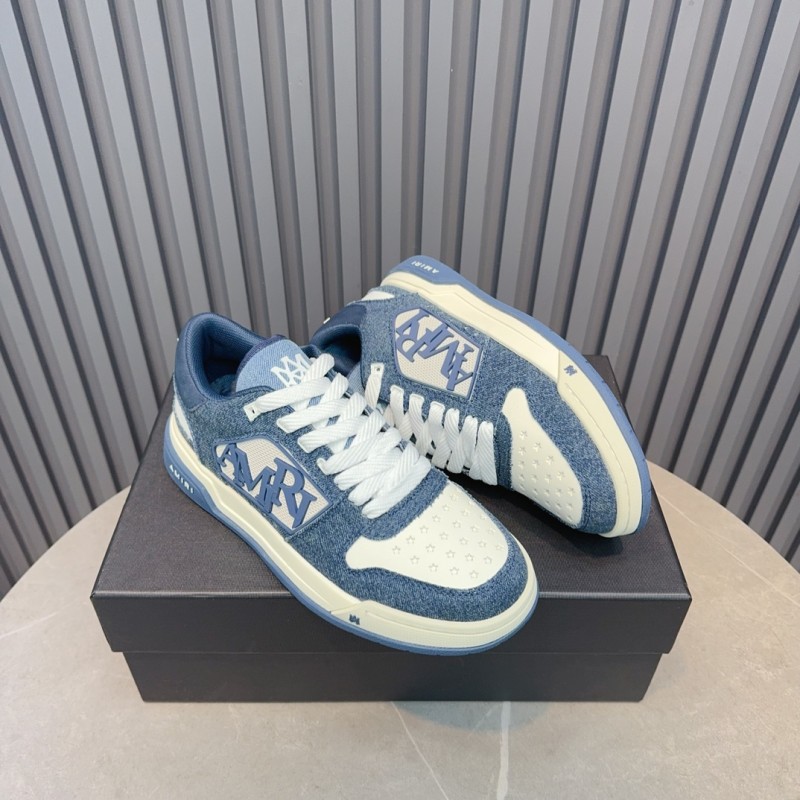 2025 Unisex Amiri Blue White Leather Sneakers MJ00360