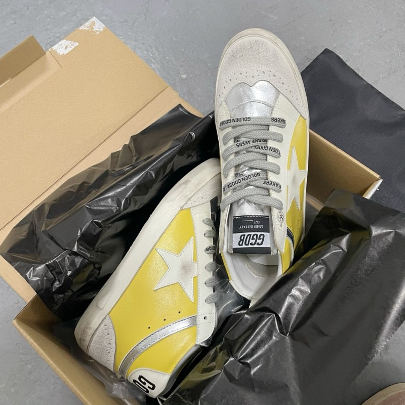 2024 Unisex GGDB Yellow White Leather Suede High Top Sneakers MJ00300