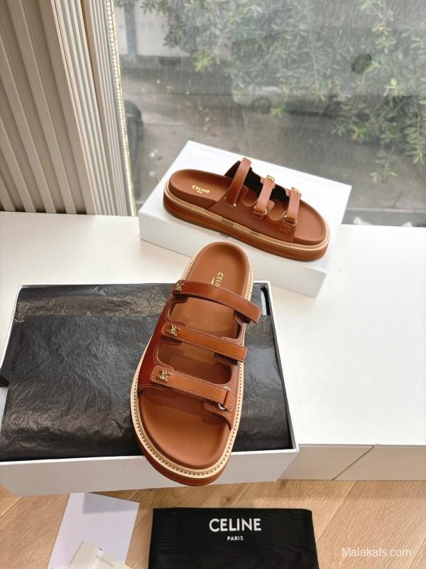 2025 CELINE Brown Leather Sandals