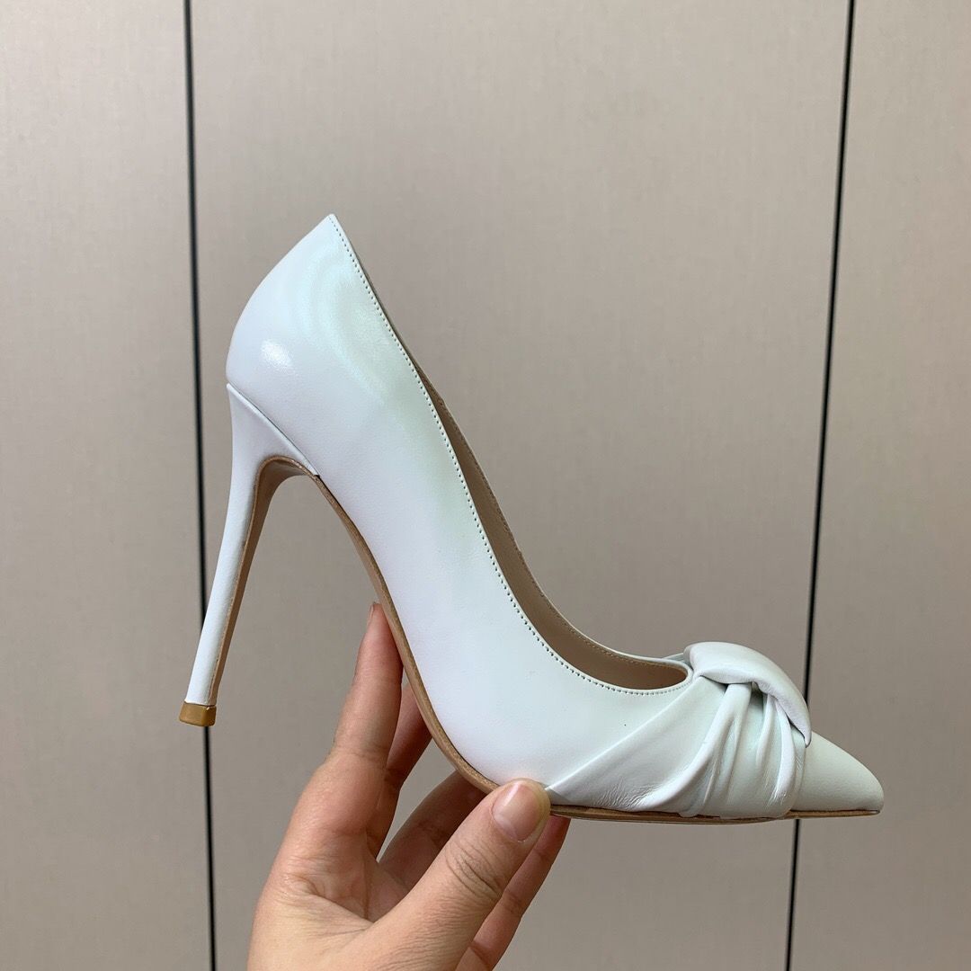 2025 Women Gianvito Rossi White Leather Pumps KFY00300
