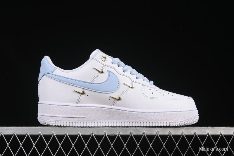 Nike Air Force 1 '07 Low Custom 2D Theme Four Hook Sky Blue Casual Sneakers - ZH0316-084