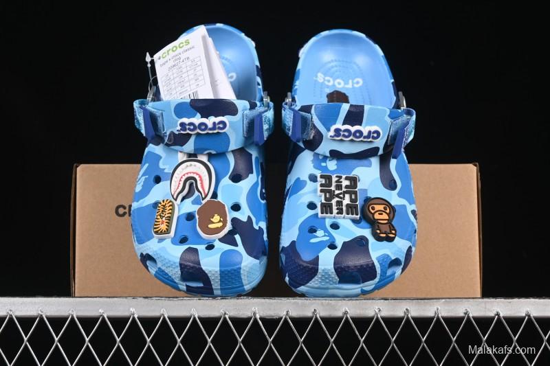 Bape x Crocs Classic Clog Camouflage Print Comfortable Versatile Clogs - B.D4