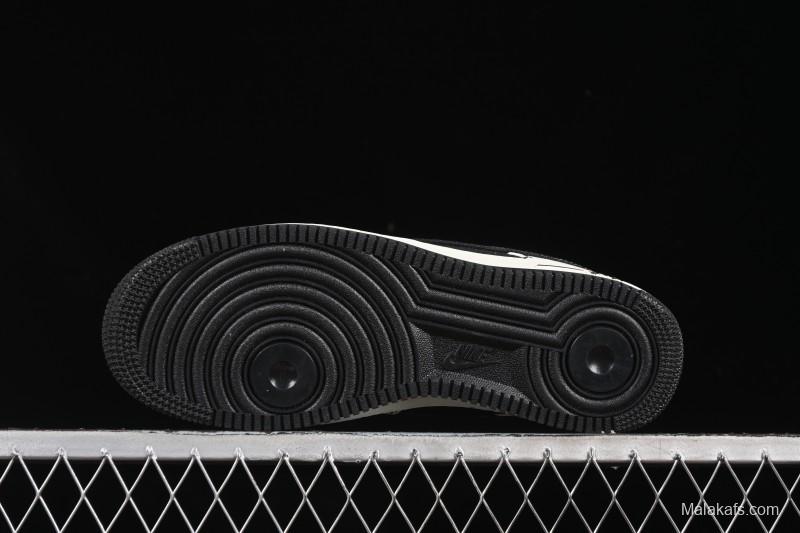 Nike Air Force 1'07 Low Black White Triple Swoosh Casual Sneakers - SC9207-537