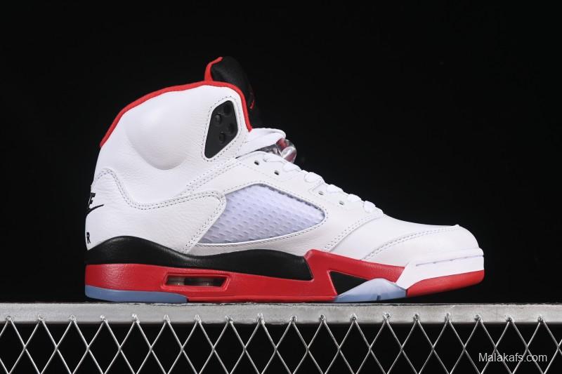 Nike Air Jordan 5 Retro Fire Red Black Tongue Basketball Shoes - HQ7978-101
